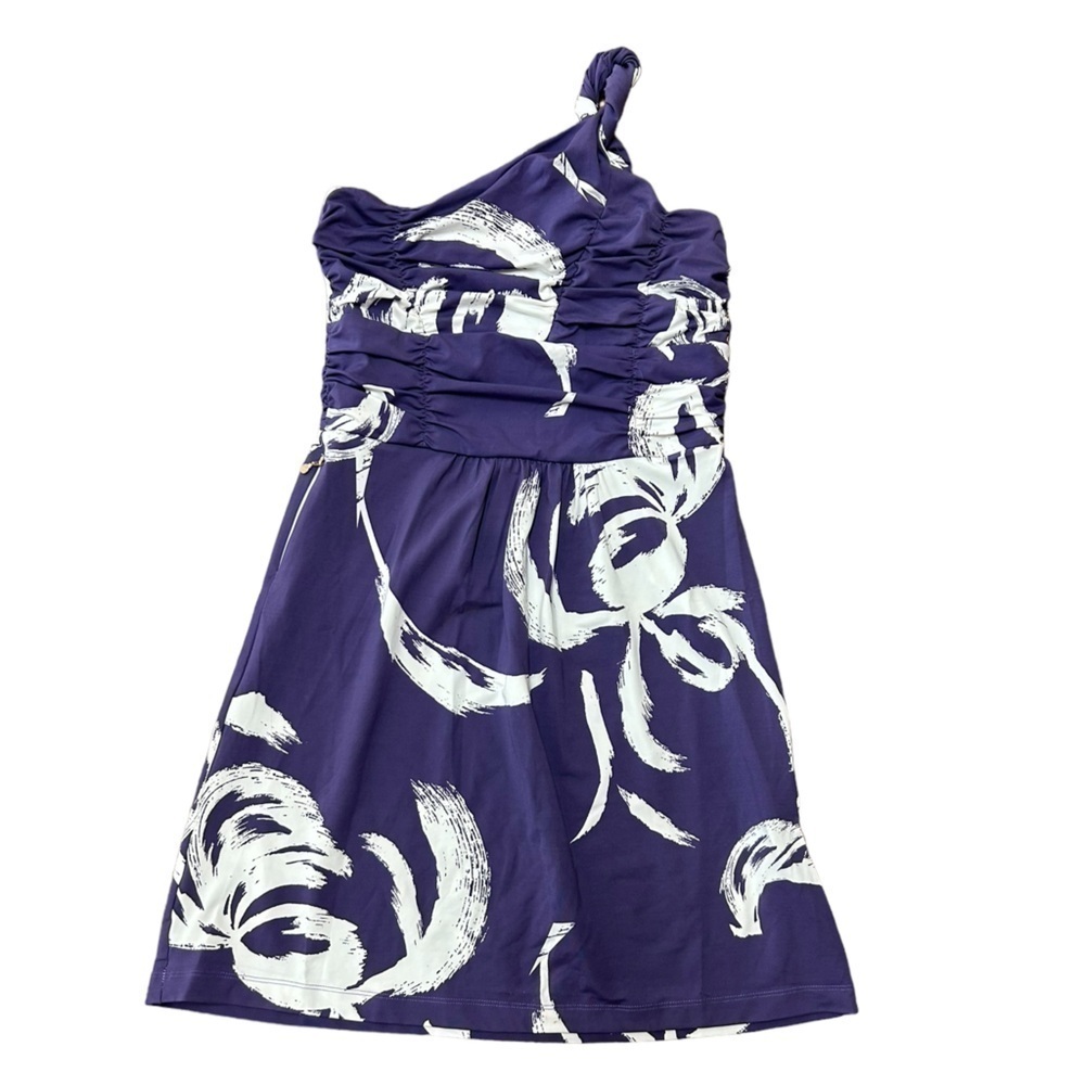 Anthropologie Tracy Negoshian Dress One Shoulder Size Medium Purple NWT